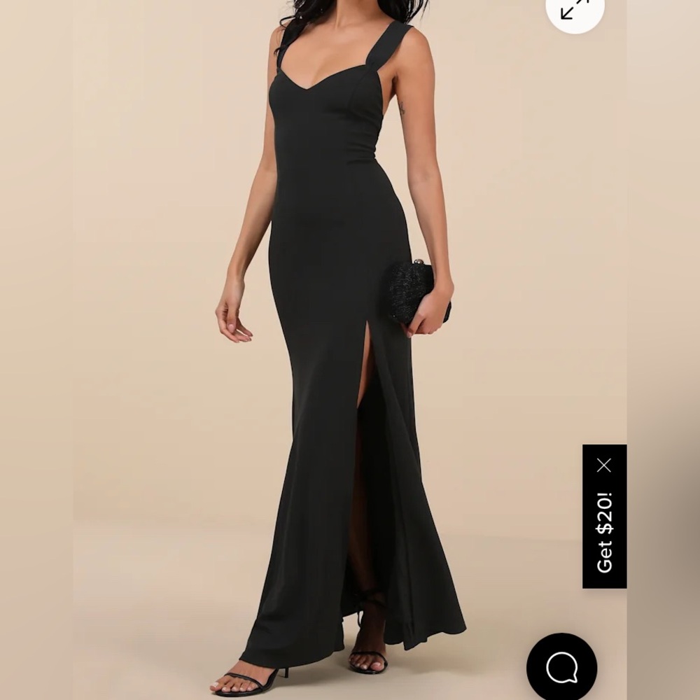 Lulu's Taline Black Strappy Mermaid Maxi Dress